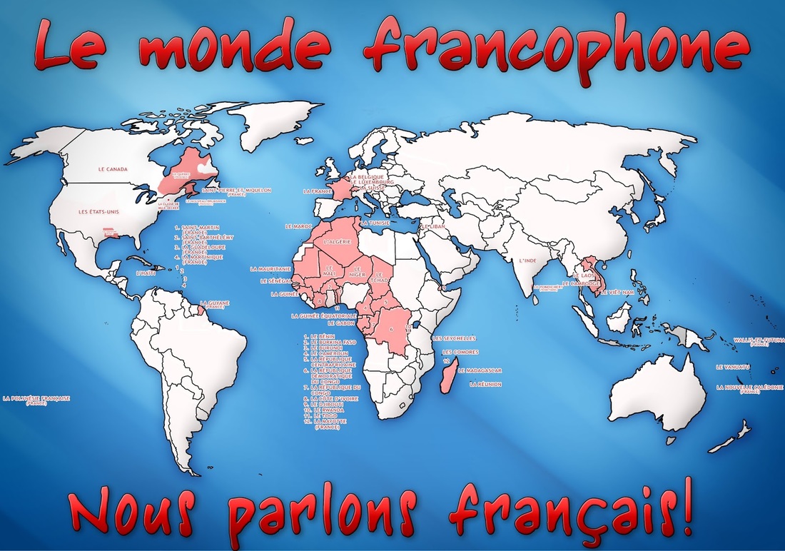 Printable World Map Of Francophone Countries